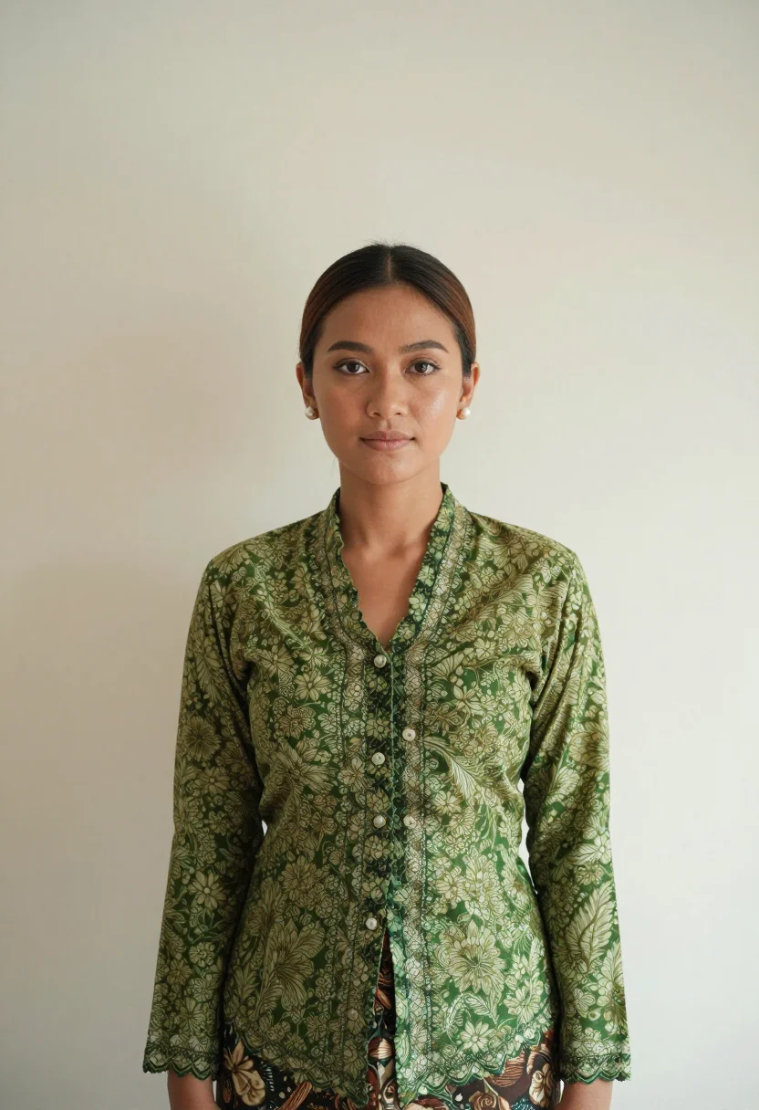 AI kebaya crew sample — portrait of a woman, tight head-and-shoulders portrait of a