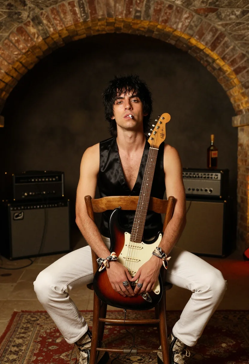 AI keith richards sample — portrait of a man, close half-length portrait of a Western-E