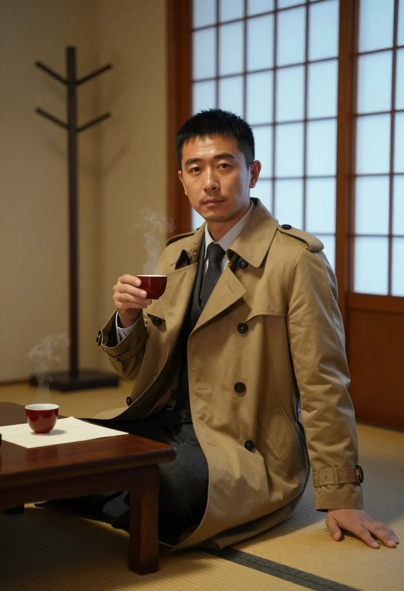 AI ken takakura sample — portrait of a man, close half-length portrait of an East-Asi