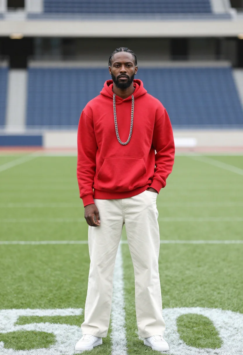 AI kendrick super bowl sample — portrait of a man, three-quarter-length portrait of a Black