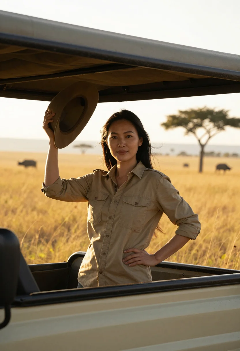 AI kenya sample — half-length portrait of an East-Asian woman with clear pale