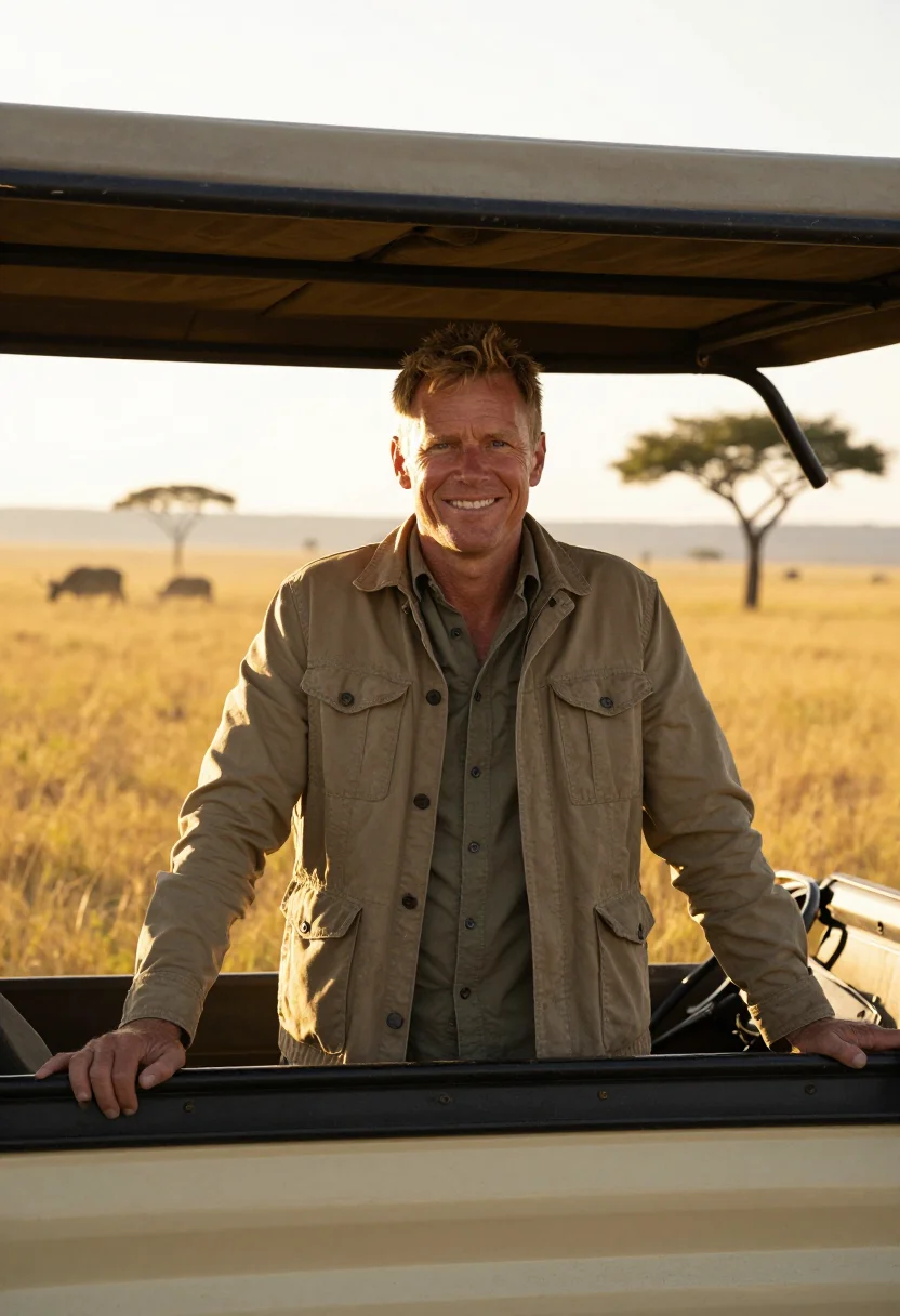 AI kenya sample — half-length portrait of a Western-European man with sun-warm