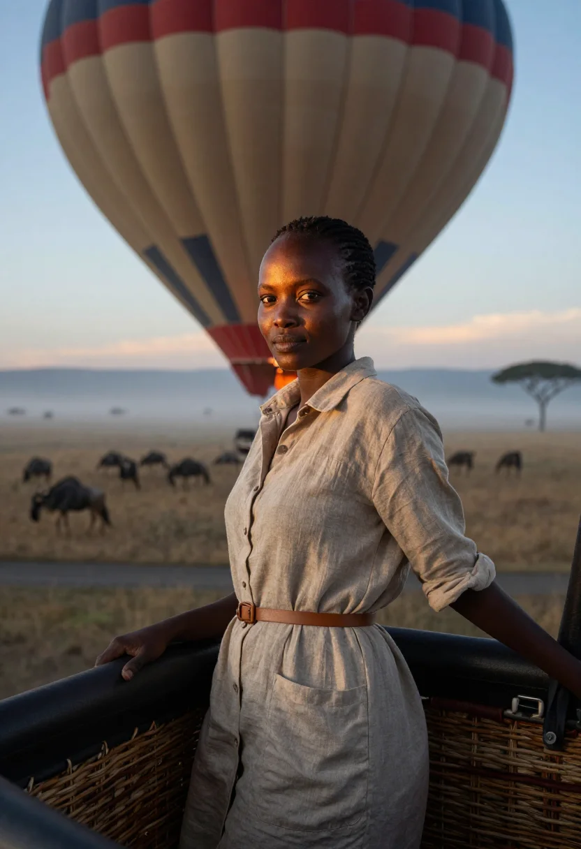 AI kenya sample — half-length portrait of a Kenyan woman with deep brown skin,