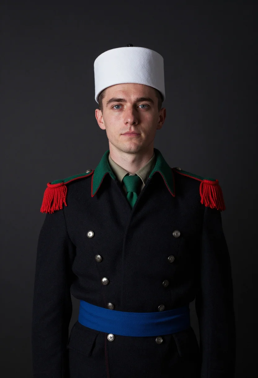 AI kepi blanc sample — portrait of a man, half-length portrait of a French man in h