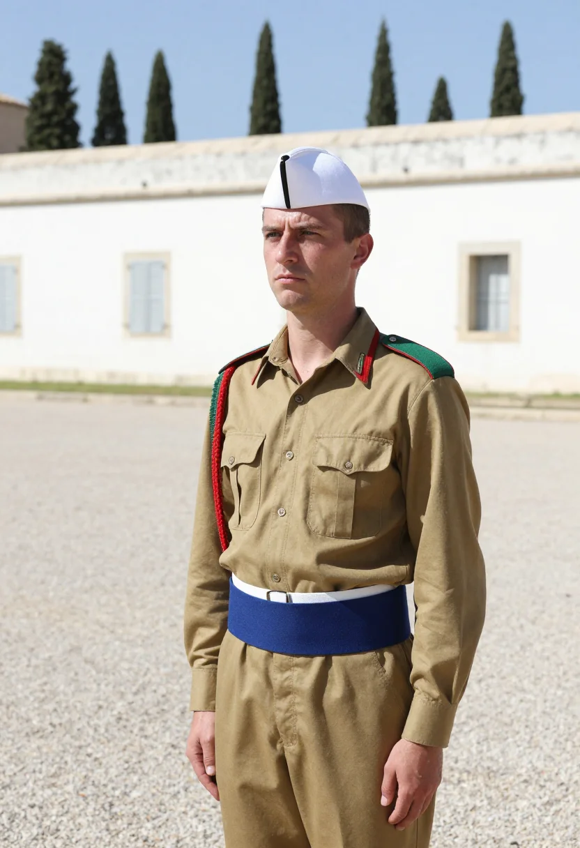 AI kepi blanc sample — portrait of a man, half-length portrait of a French man in h