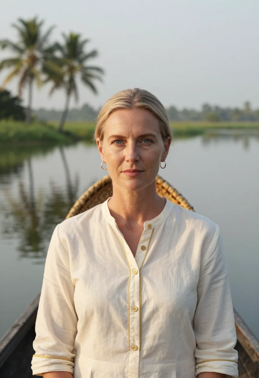 AI kerala sample — portrait of a woman, head-and-shoulders portrait of a Wester