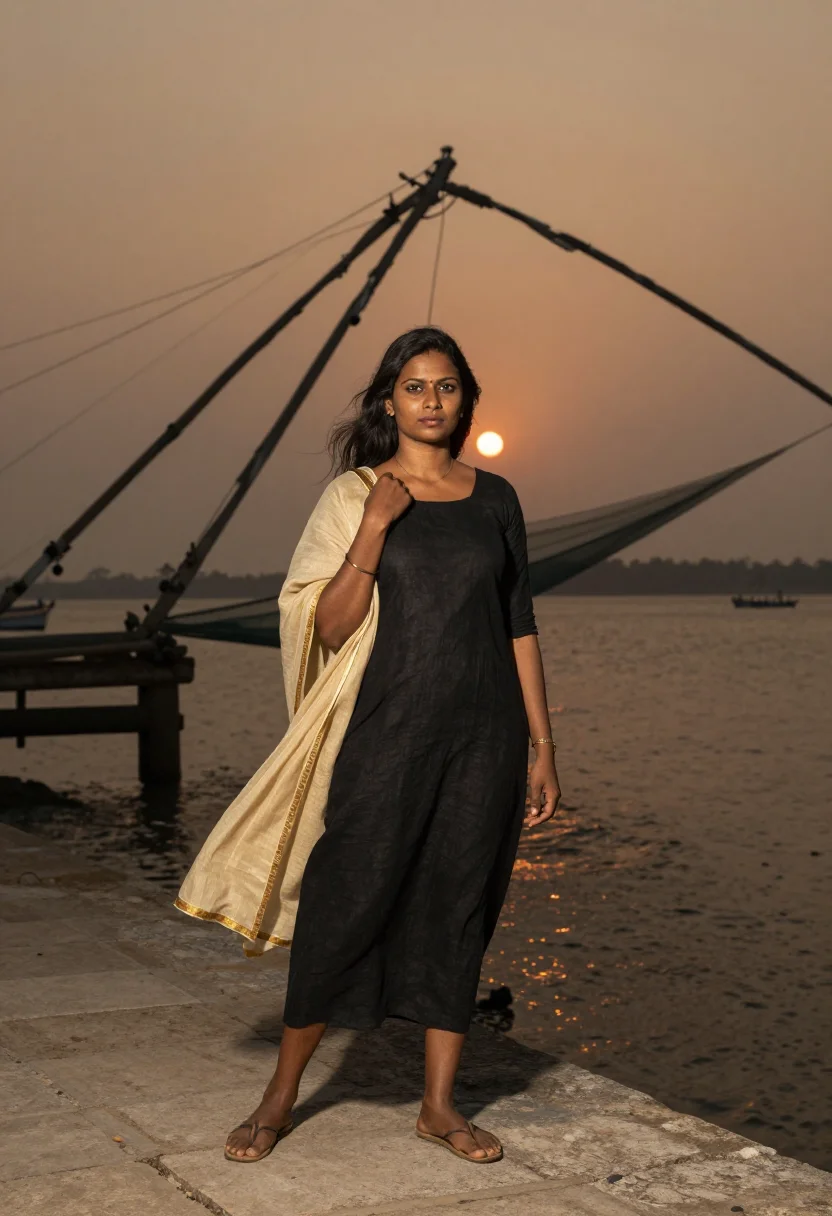 AI kerala sample — portrait of a woman, three-quarter-length portrait of a Sout