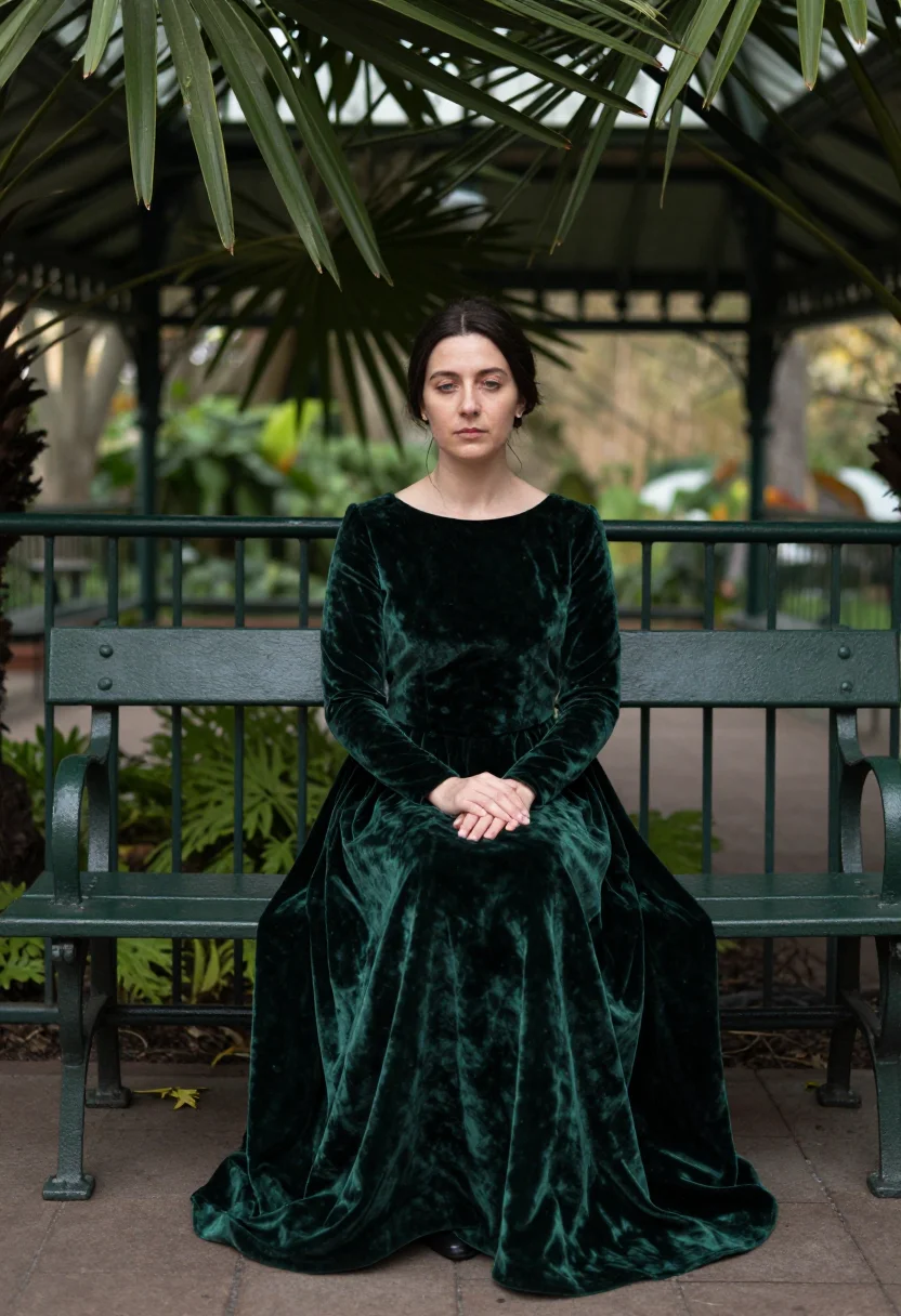 AI kew palm house sample — portrait of a woman, three-quarter-length portrait of a West