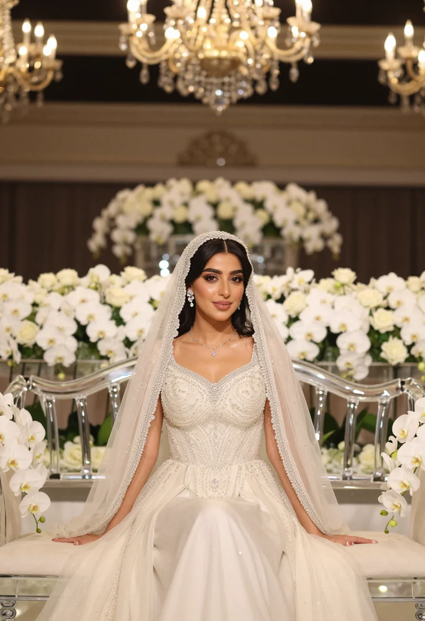 AI khaleeji bride sample — portrait of a woman, half-length portrait of a young Gulf Ar