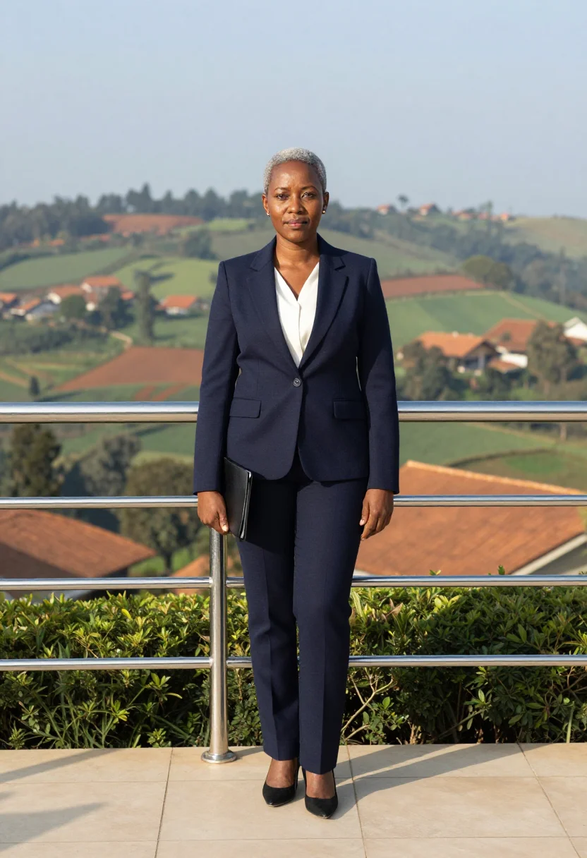 AI kigali hills sample — portrait of an executive, full-length portrait of a Rwandan