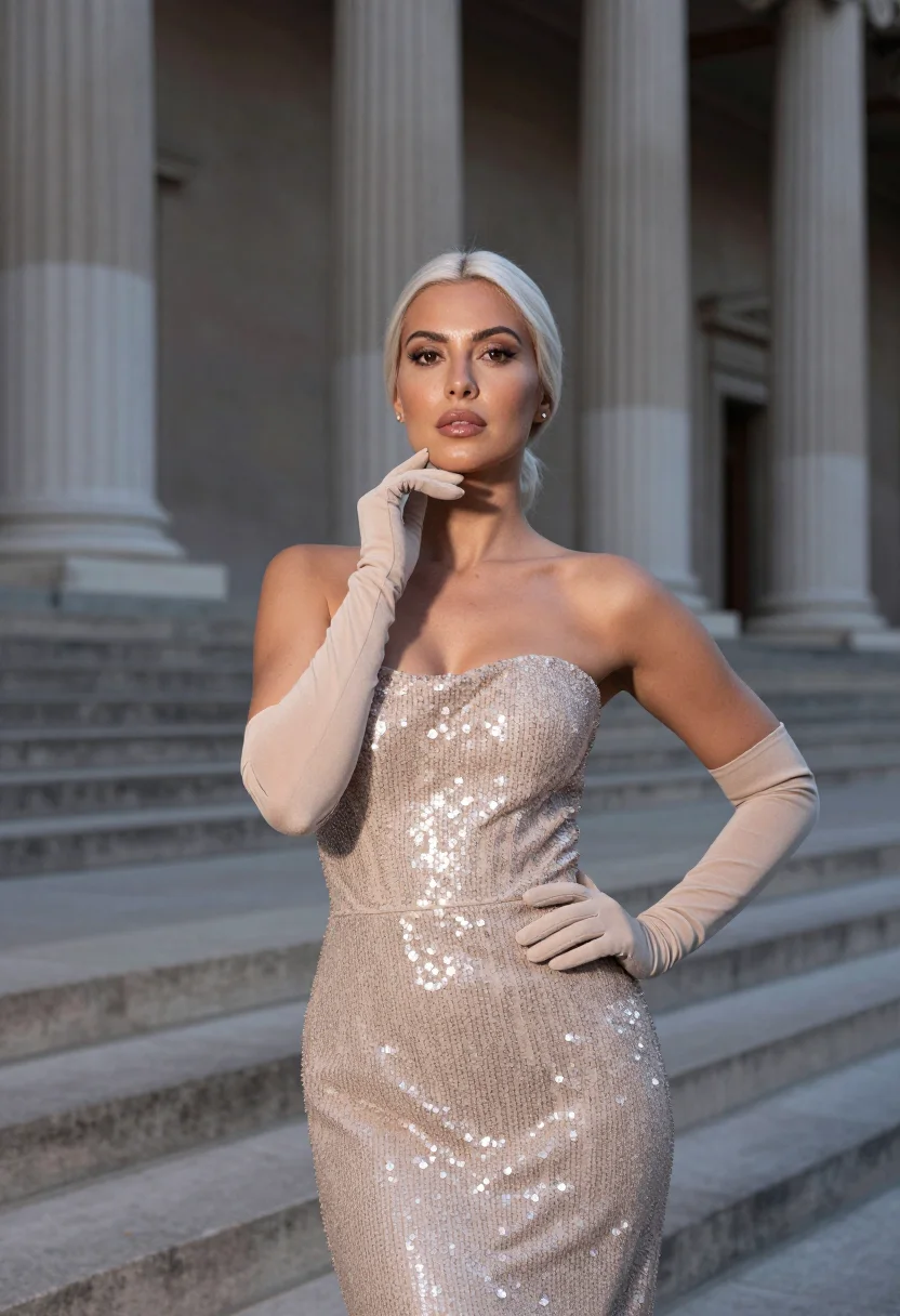 AI kim kardashian met 2022 sample — portrait of a woman, close chest-up portrait of a Western-Eu