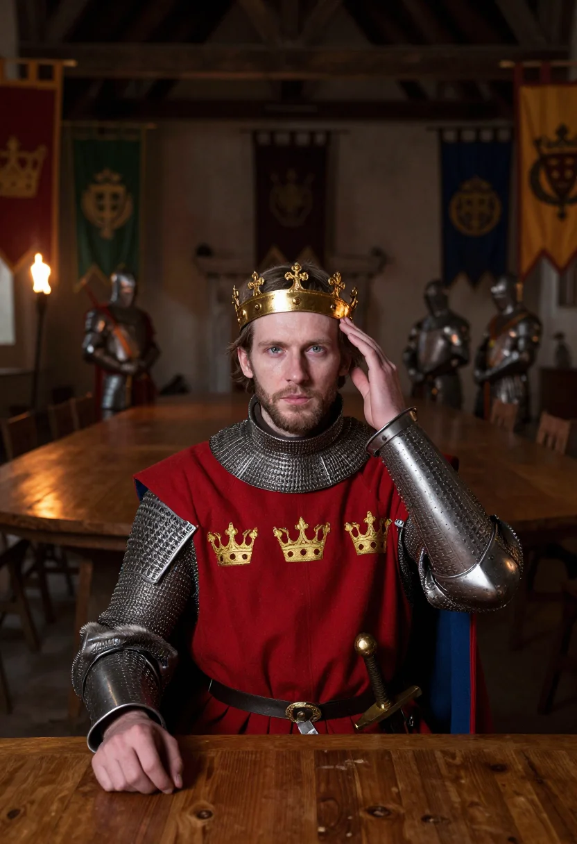 AI king arthur sample — portrait of a man, chest-up portrait of a Western-European m