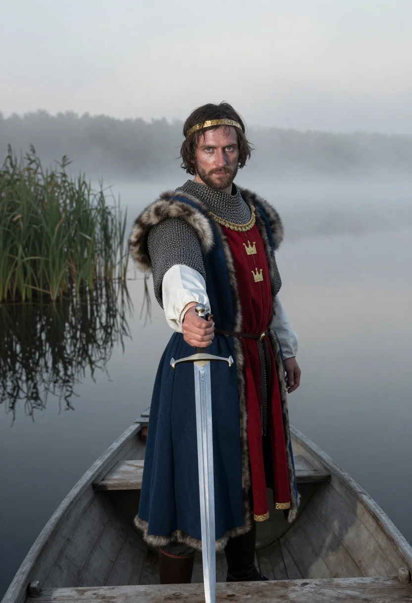 AI king arthur sample — portrait of a man, three-quarter-length portrait of a Wester
