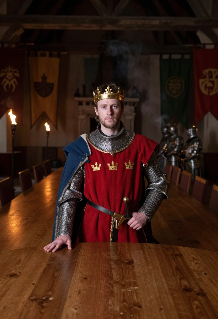 AI king arthur sample — portrait of a man, half-length portrait of a Western-Europea