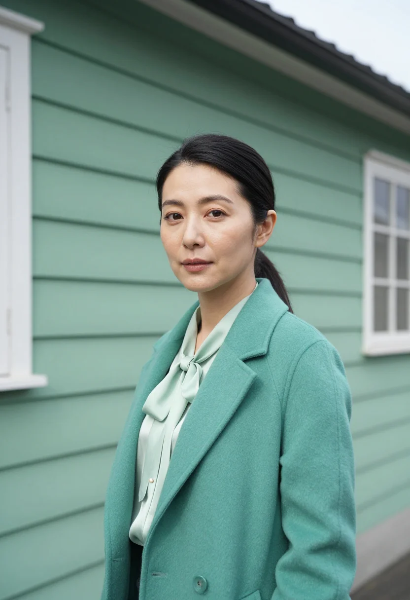AI kobe kitano interior designer ijinkan green sample — portrait of a woman, a interior designer in her thirties of