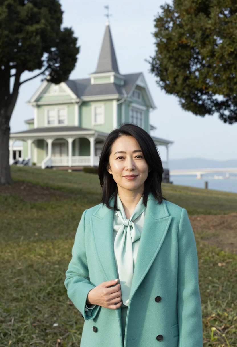 AI kobe kitano interior designer ijinkan green sample — portrait of a woman, a interior designer in her forties of J