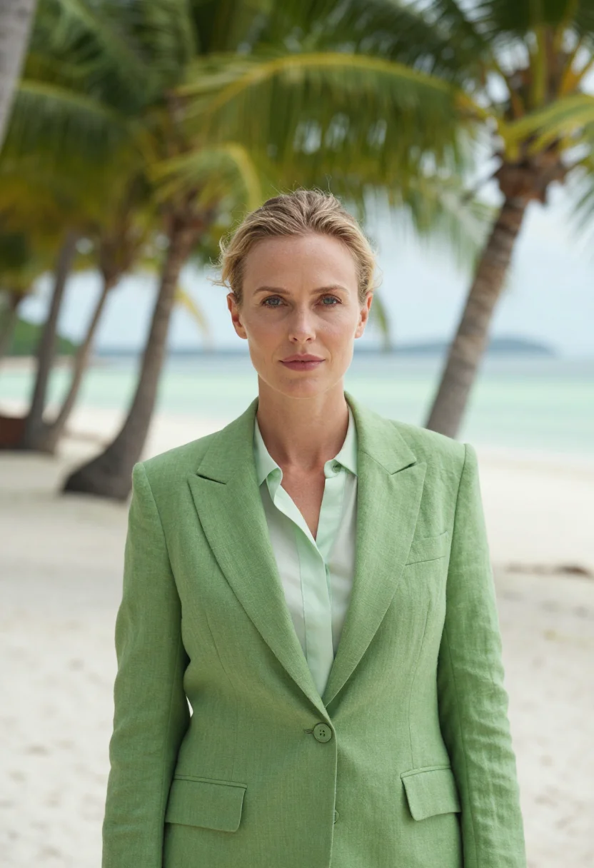 AI koh samui resort director coconut green sample — portrait of a woman, a resort director in her late twenties