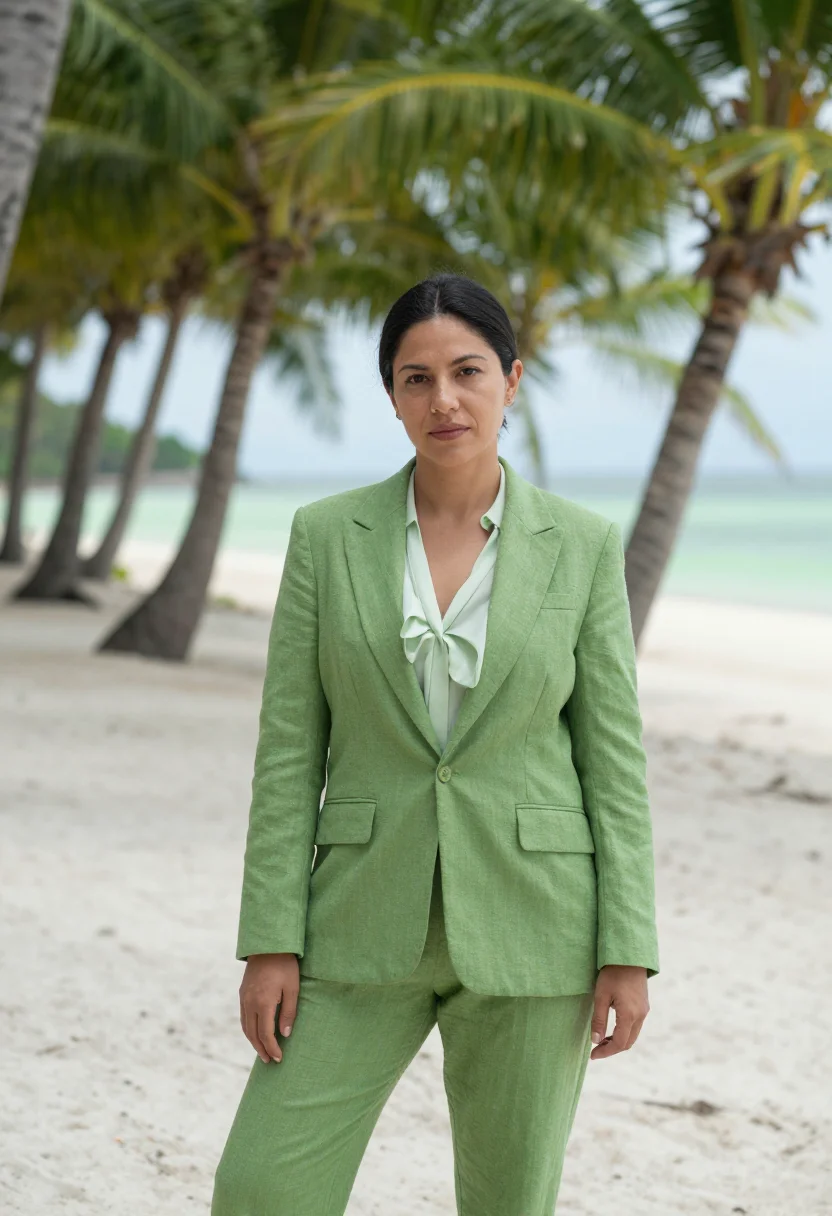 AI koh samui resort director coconut green sample — portrait of a woman, a resort director in her thirties of Sp