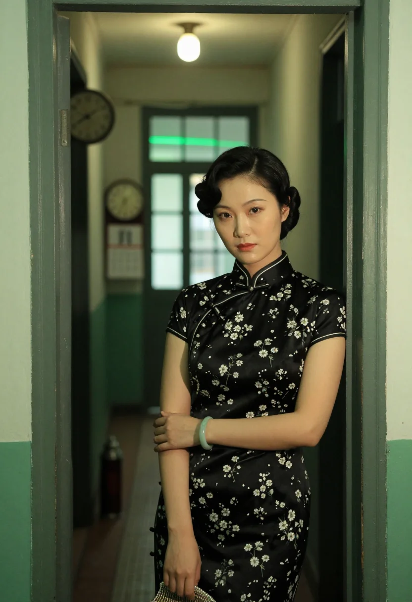 AI kowloon noir sample — portrait of a woman, half-length portrait of a Hong Kong Chi