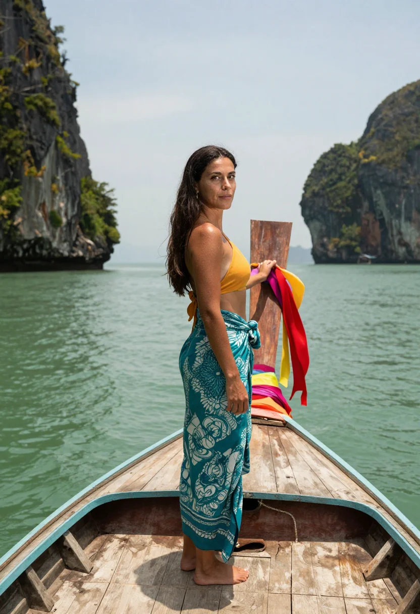 AI krabi sample — portrait of a woman, full-length portrait of a Mediterranean