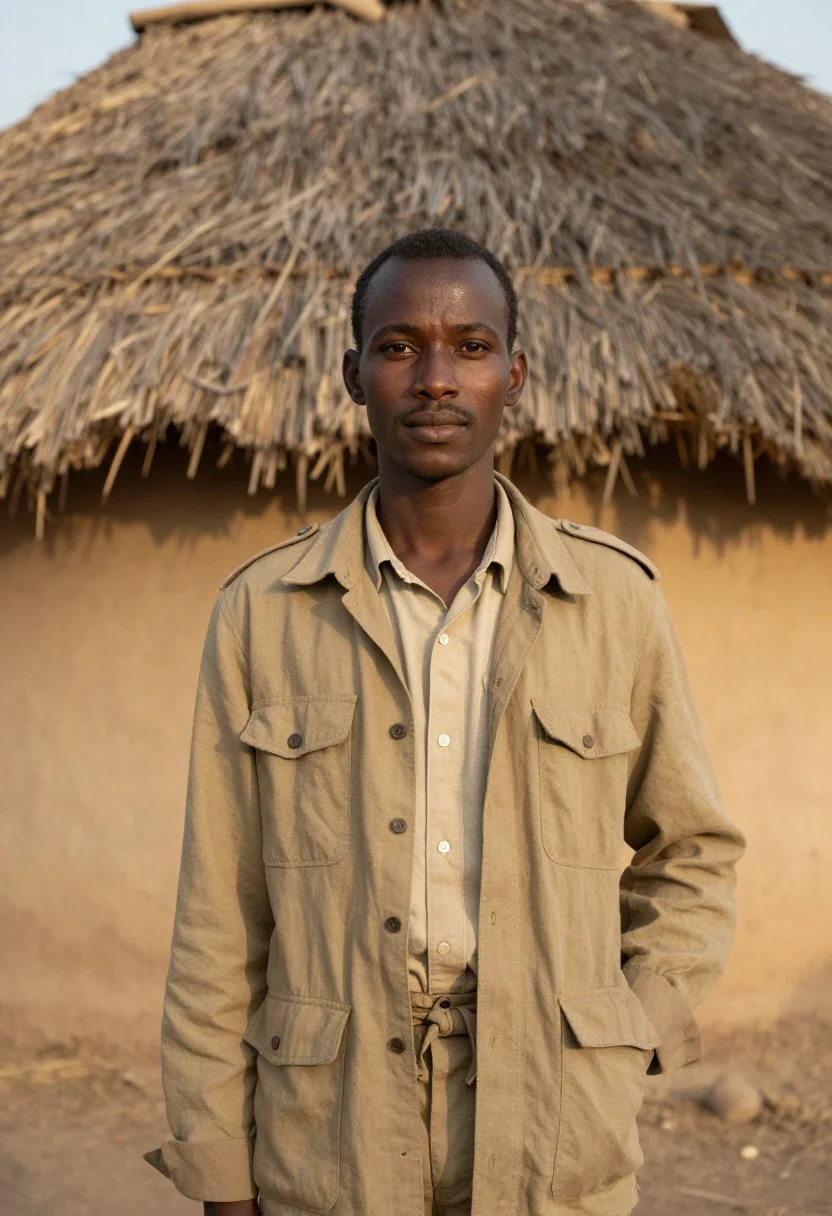 AI kruger wildlife vet bushveld khaki sample — portrait of a man, a Venda wildlife veterinarian in his earl