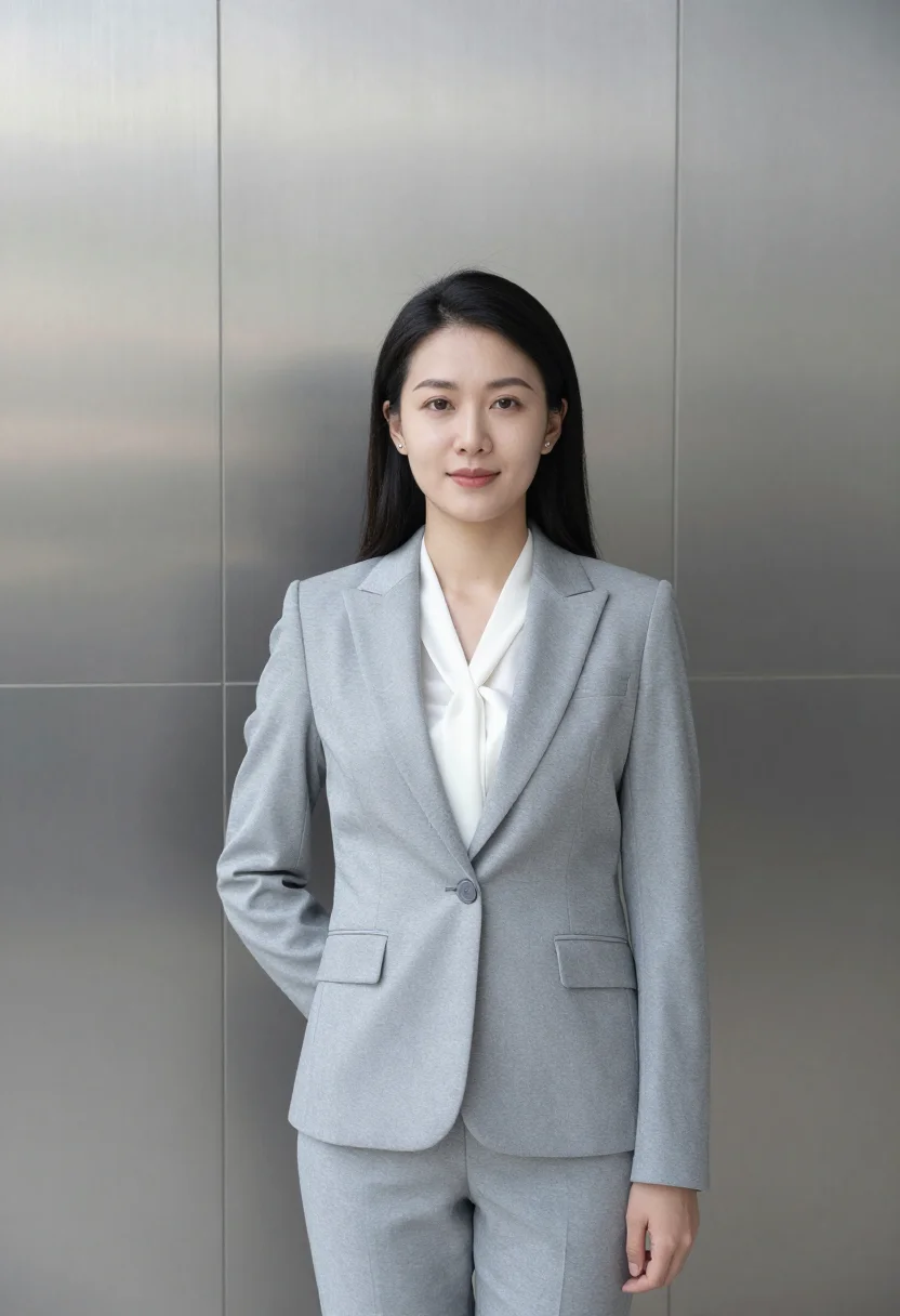 AI kuala lumpur corporate lawyer steel twin glass sample — portrait of a woman, a Chinese-Malaysian corporate lawyer in