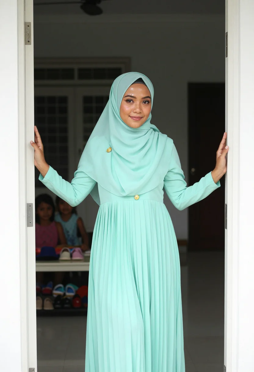 AI kuala lumpur raya sample — portrait of a woman, three-quarter bust of a Malay Malaysian