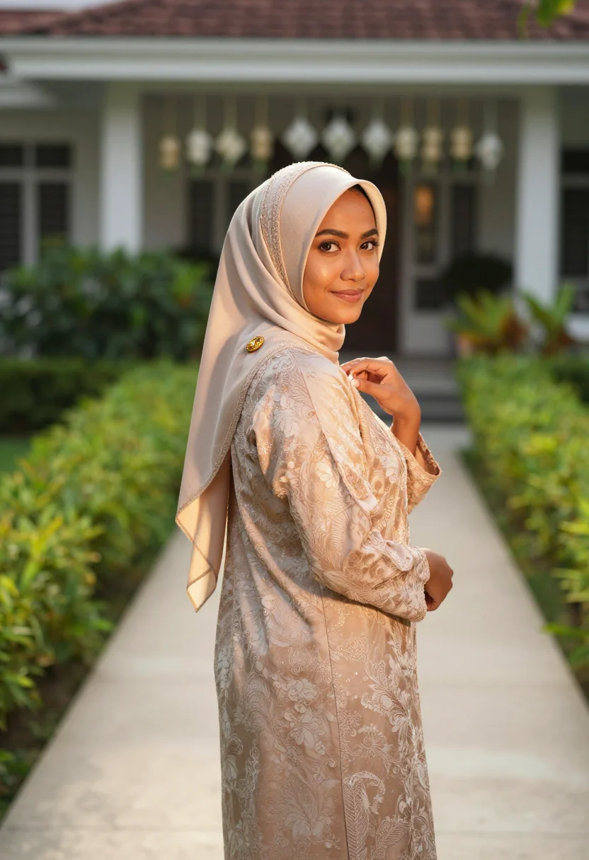 AI kuala lumpur raya sample — portrait of a woman, chest-up portrait of a Malay Malaysian