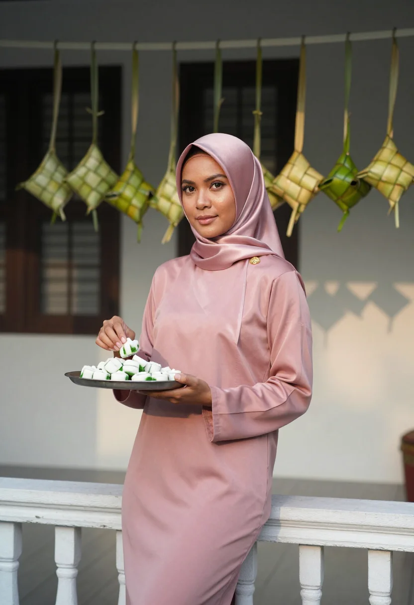 AI kuala lumpur raya sample — portrait of a woman, waist-up portrait of a Malay Malaysian