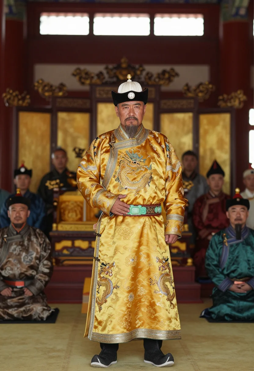AI kublai khan sample — portrait of a man, three-quarter-length portrait of a Mongol