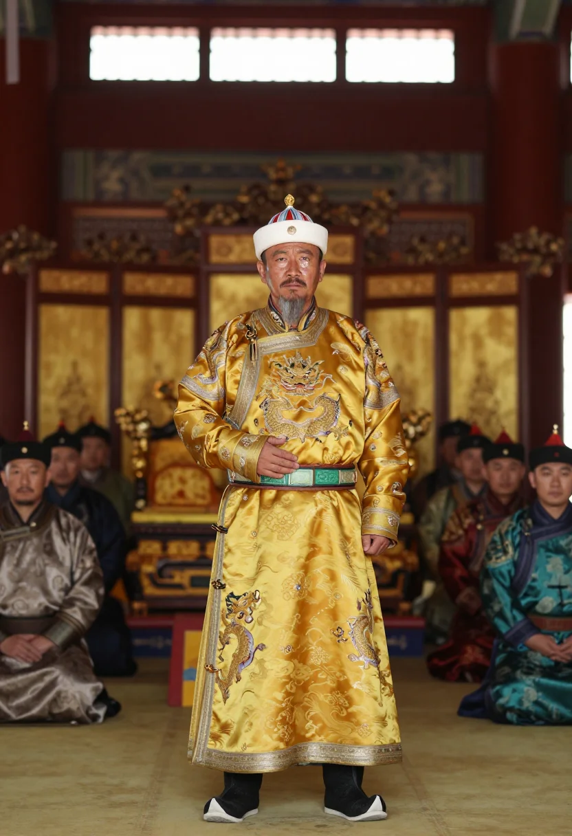 AI kublai khan sample — portrait of a man, three-quarter-length portrait of a Mongol