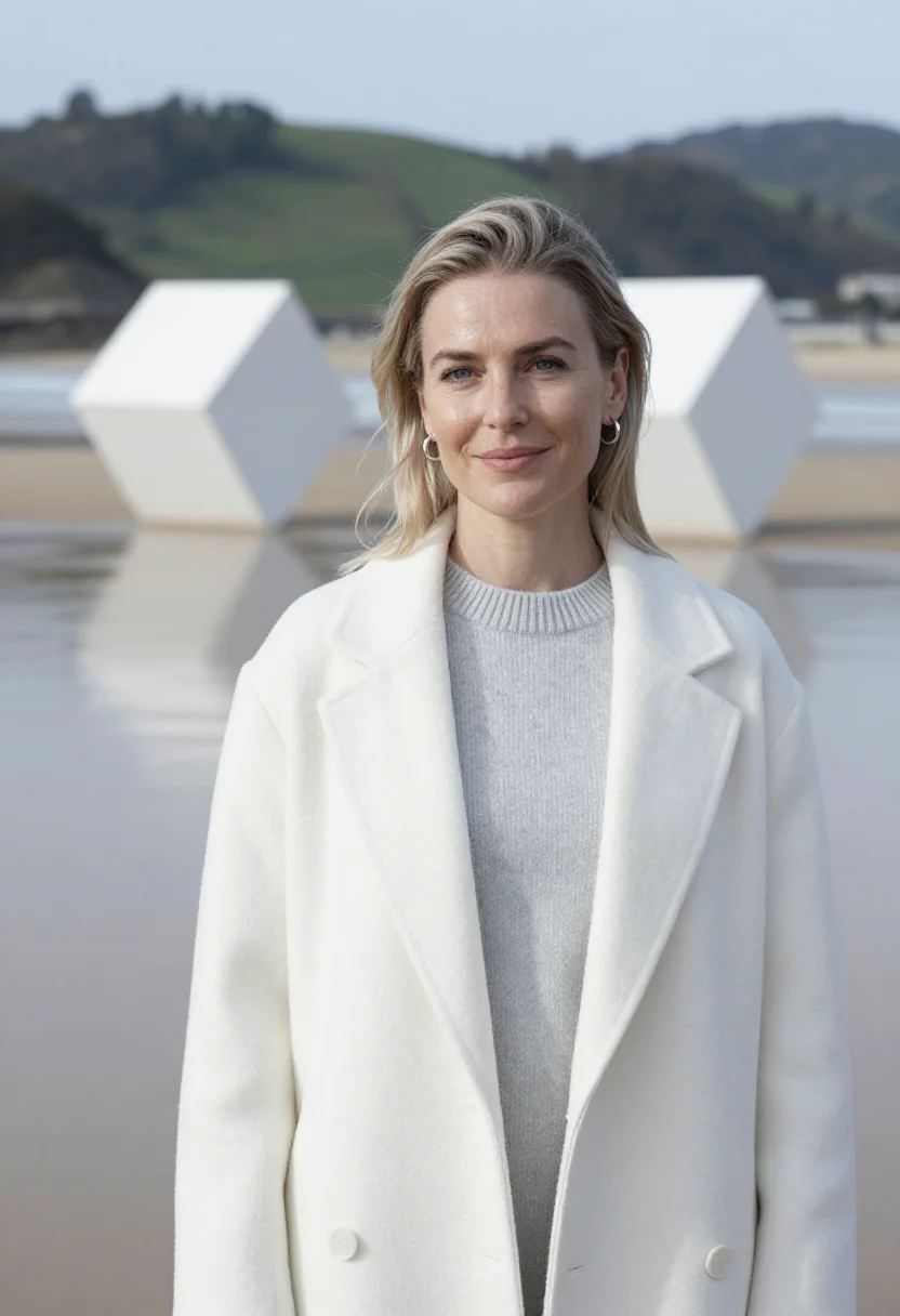 AI kursaal festival director frosted glass sample — portrait of a woman, of Northern-European descent, in her mi