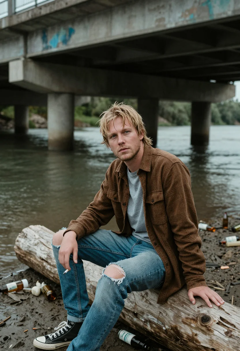 AI kurt cobain sample — portrait of a man, three-quarter-length portrait of a Wester