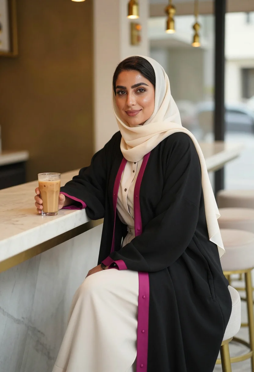 AI kuwait avenues sample — portrait of a woman, three-quarter-length portrait of a Kuwa