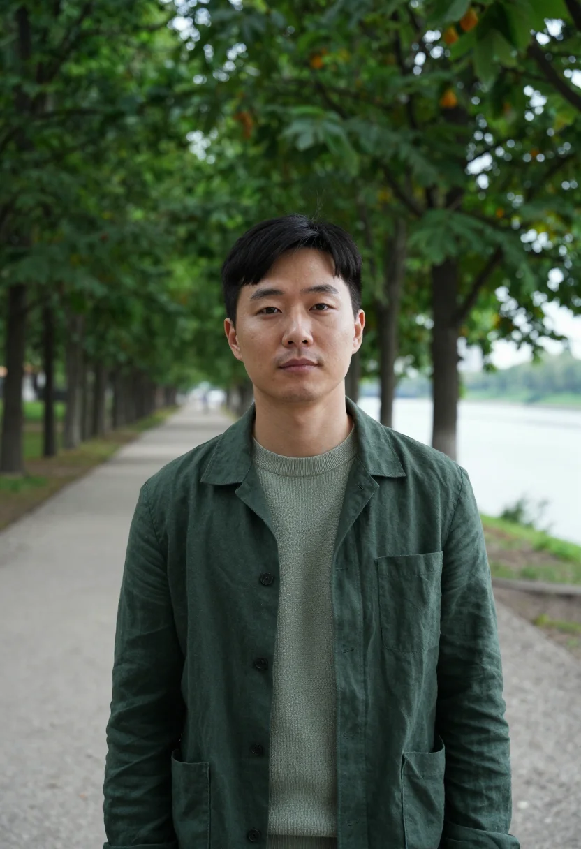 AI kyiv founder chestnut avenue green sample — portrait of a man, of Korean descent in his thirties with wa