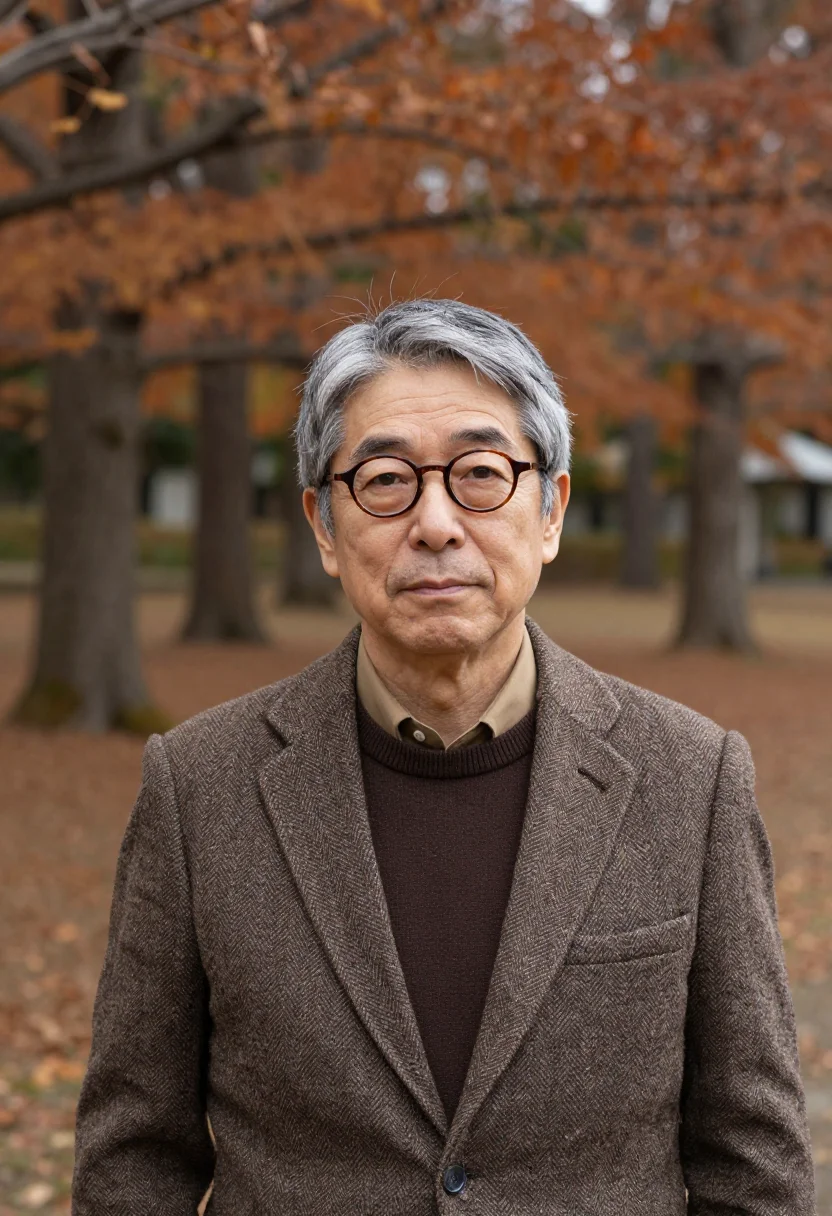 AI kyoto doshisha professor brown sample — portrait of a man, framed head and shoulders, tighter, the b