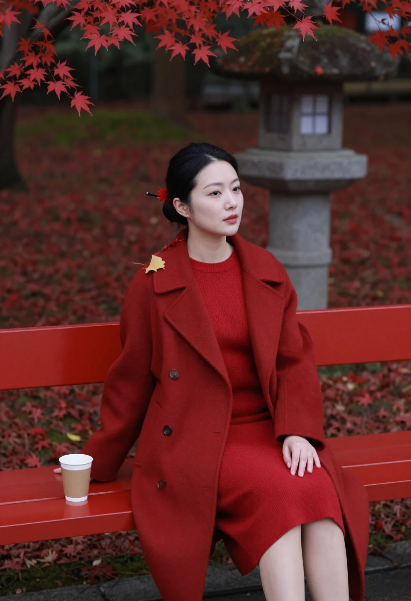 AI kyoto koyo sample — portrait of a woman, a Japanese woman in her late twenties w