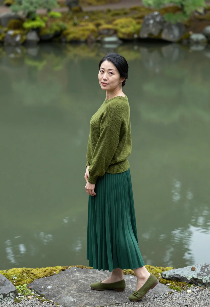 AI kyoto moss sample — portrait of a woman, full-length portrait of a Japanese woma