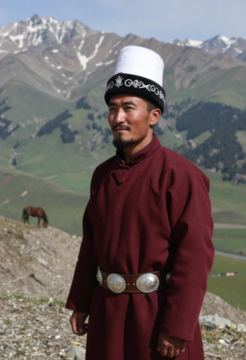 Example portrait from the AI Kyrgyz Ak Kalpak — Free Preview, Train Once