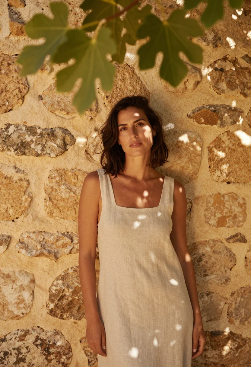 AI la colombe d or saint paul de vence pool mosaic sample — portrait of a woman, a guest in her forties with tanned skin