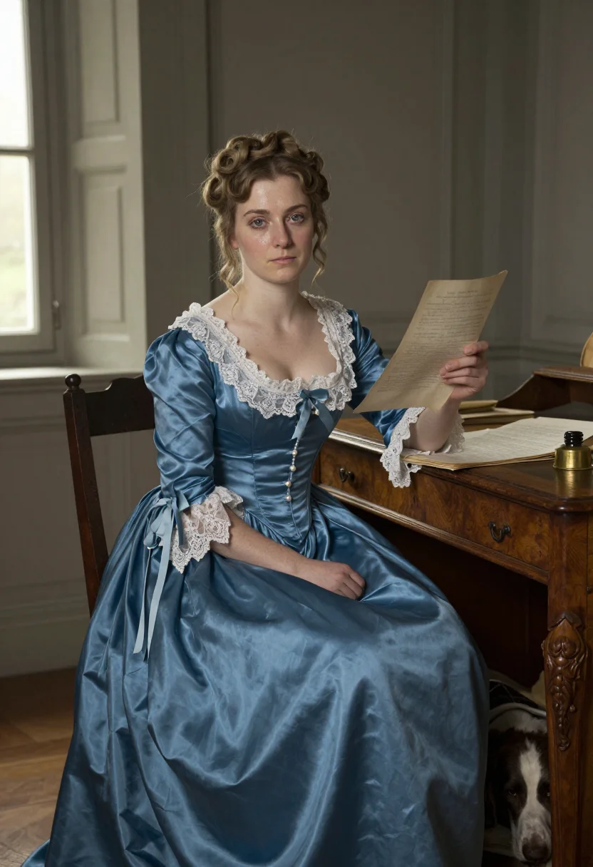 AI la grande mademoiselle sample — portrait of a woman, three-quarter-length seated portrait of