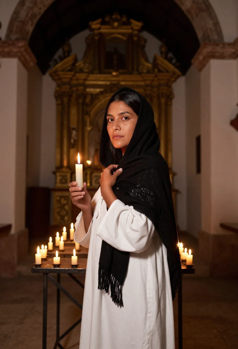 AI la llorona sample — portrait of a woman, close three-quarter portrait of a Mexic