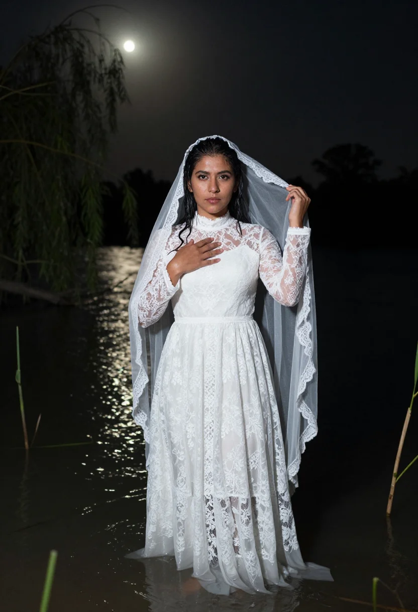 AI la llorona sample — portrait of a woman, half-length portrait of a Mexican woman