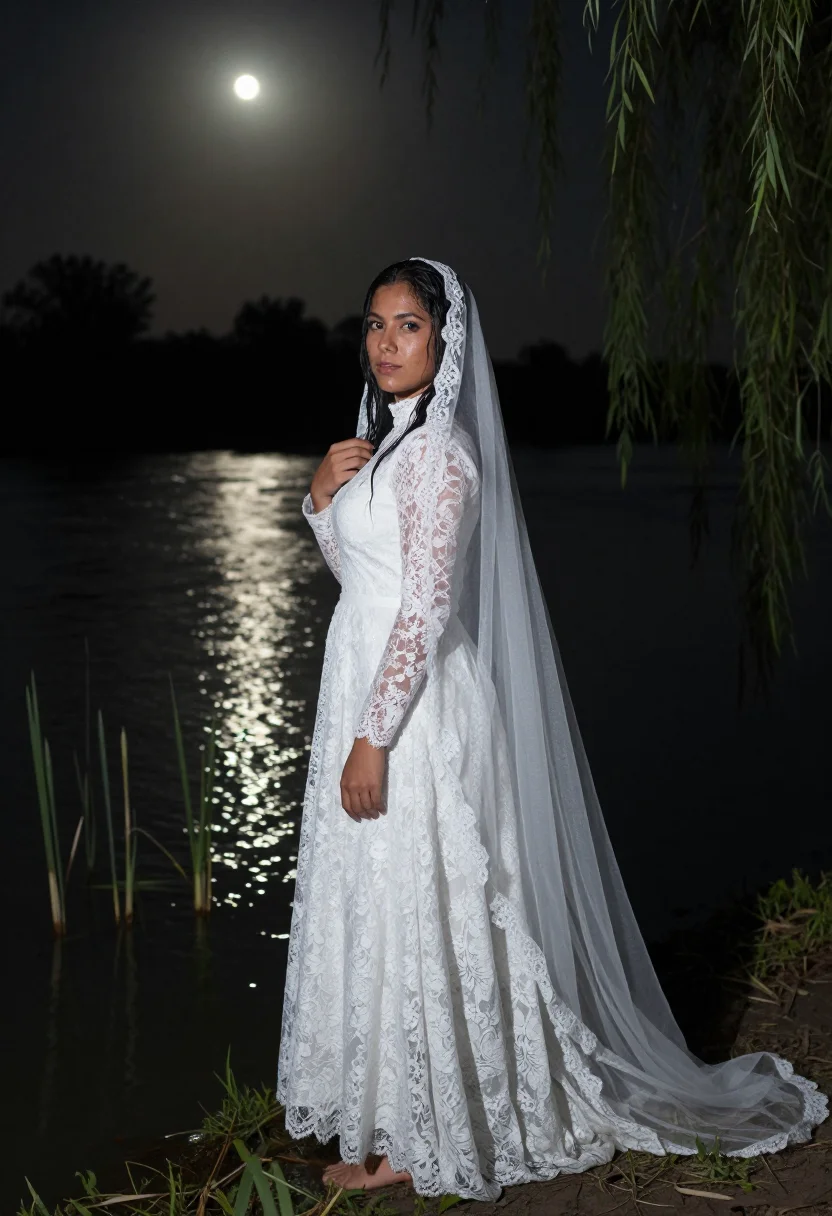 AI la llorona sample — portrait of a woman, three-quarter-length portrait of a Mexi