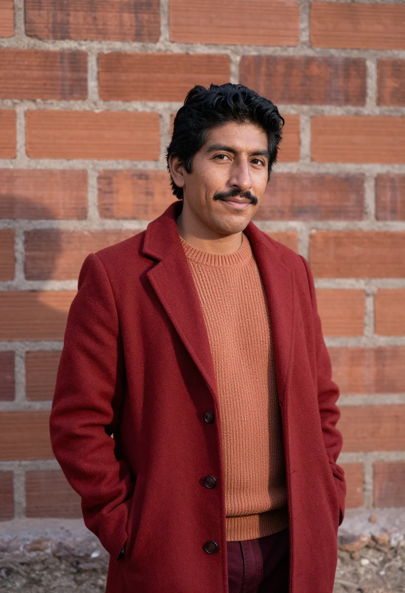 AI la paz urban planner cable car red brick canyon sample — portrait of a man, a mestizo Bolivian urban planner in his m