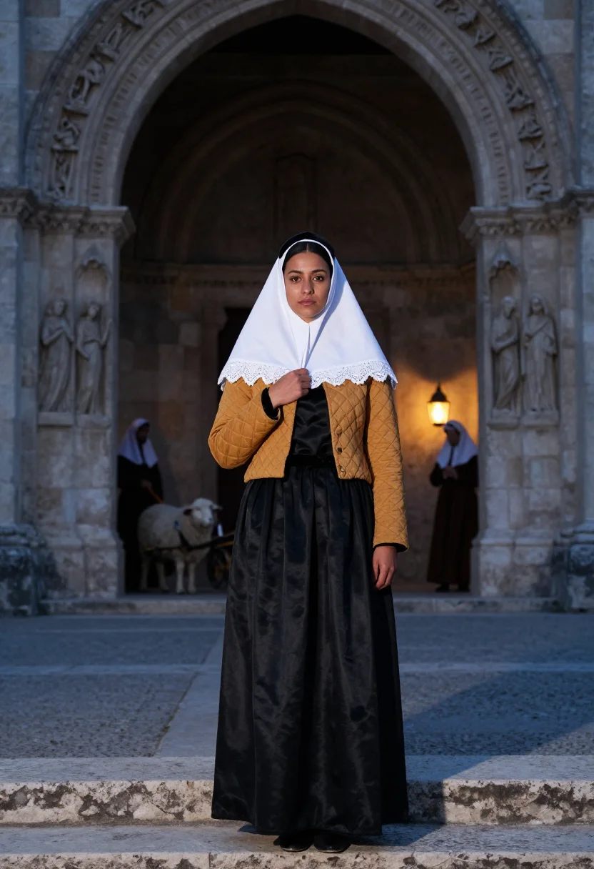 AI lacroix arles sample — portrait of a woman, standing full length in the arch of the