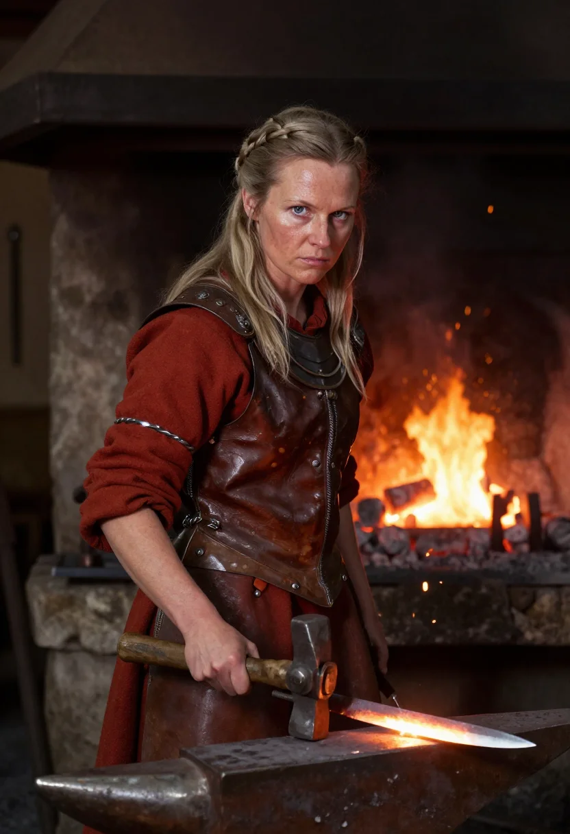 AI lagertha sample — portrait of a woman, half-length portrait of a Northern-Euro