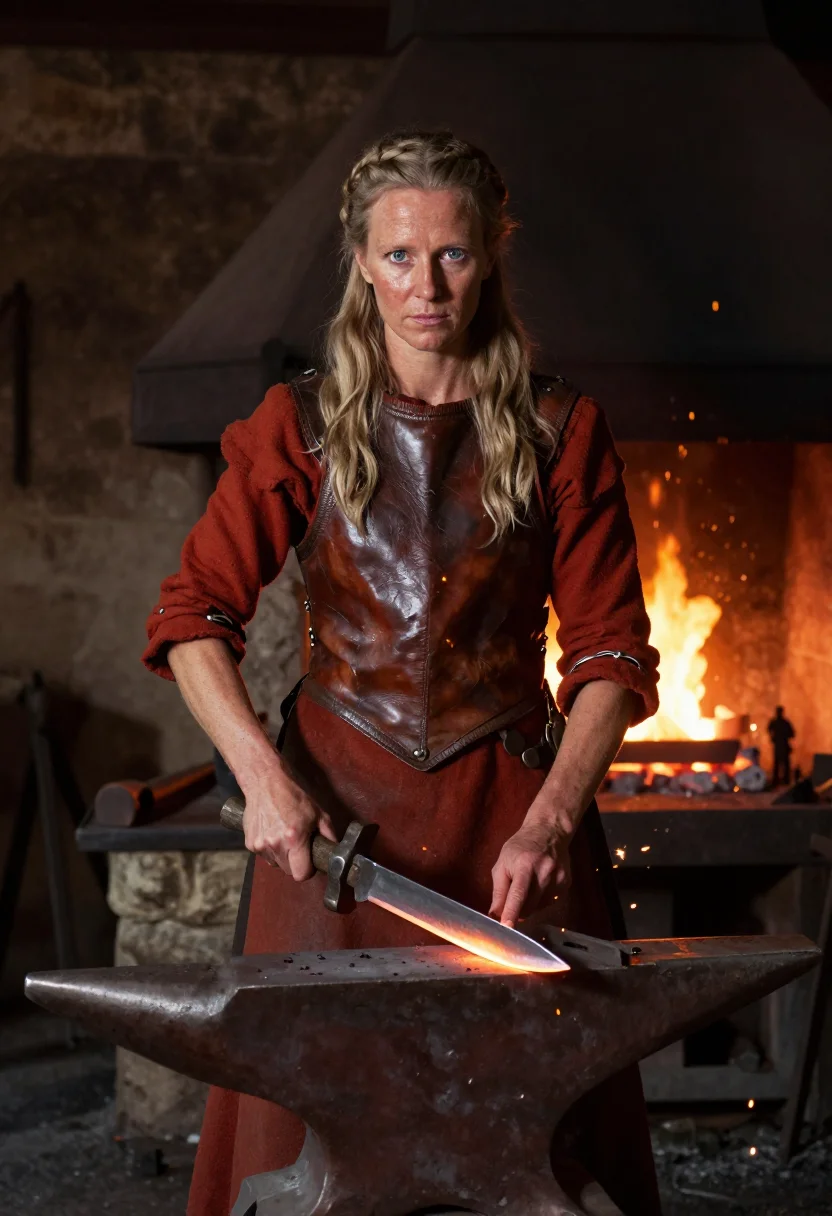 AI lagertha sample — portrait of a woman, three-quarter-length portrait of a Nort