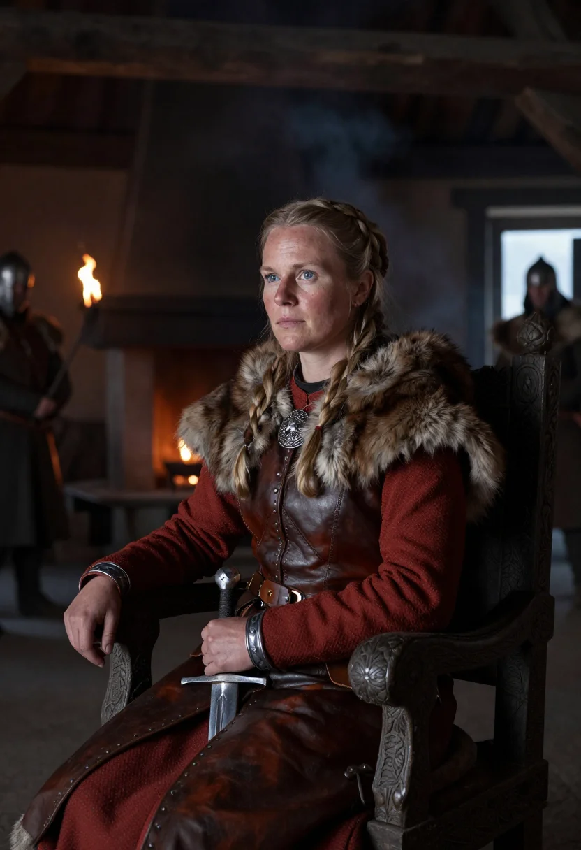 AI lagertha sample — portrait of a woman, half-length portrait of a Northern-Euro