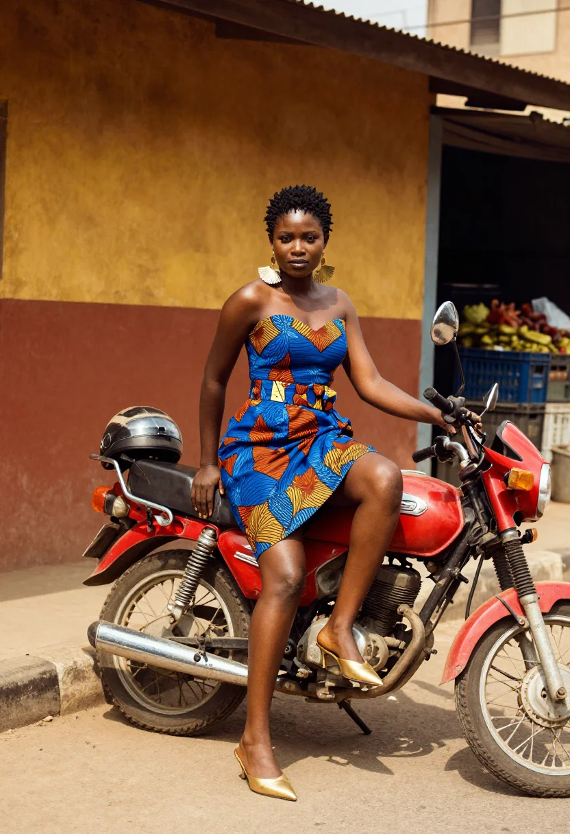 AI lagos fw sample — portrait of a woman, full-length portrait of a Nigerian woma